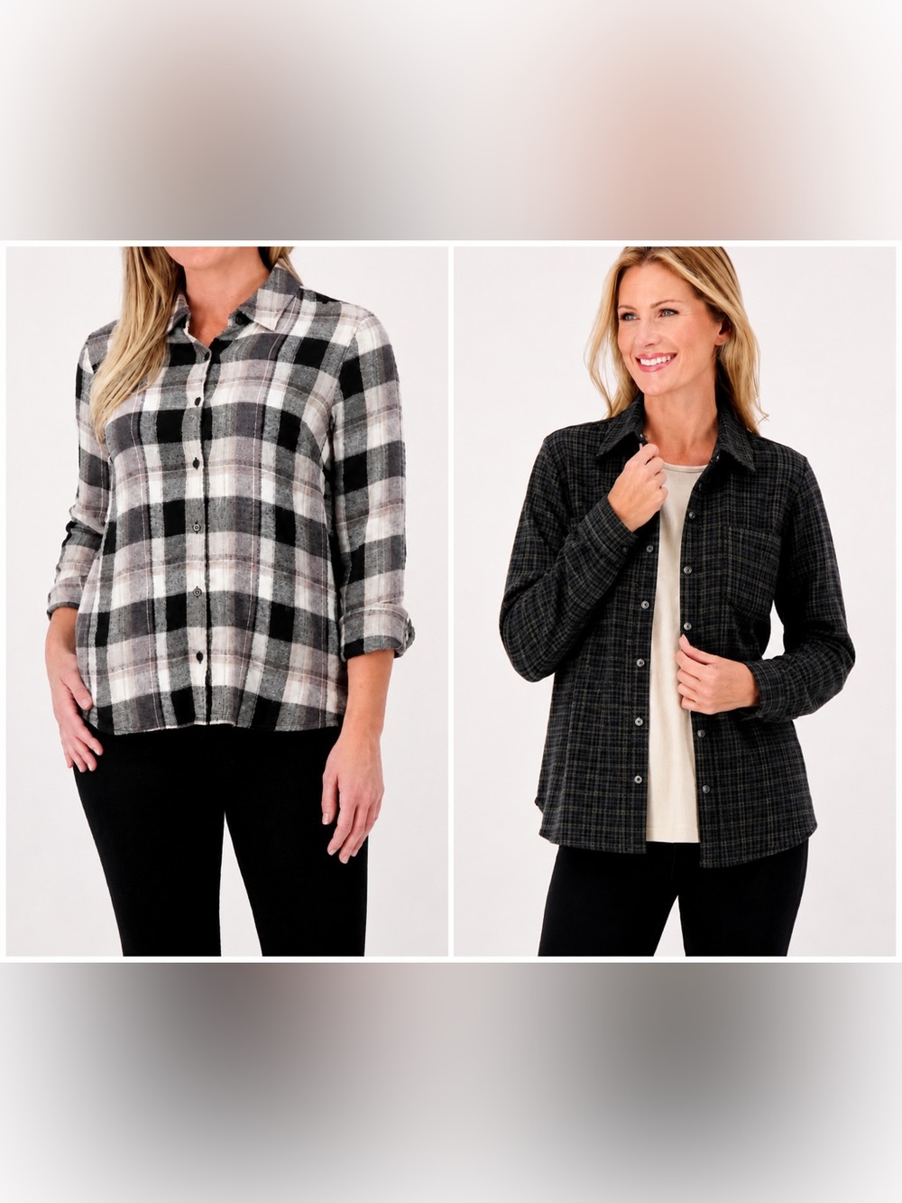 Denim & Co shirts (lot of two) Button Down Size Medium From QVC